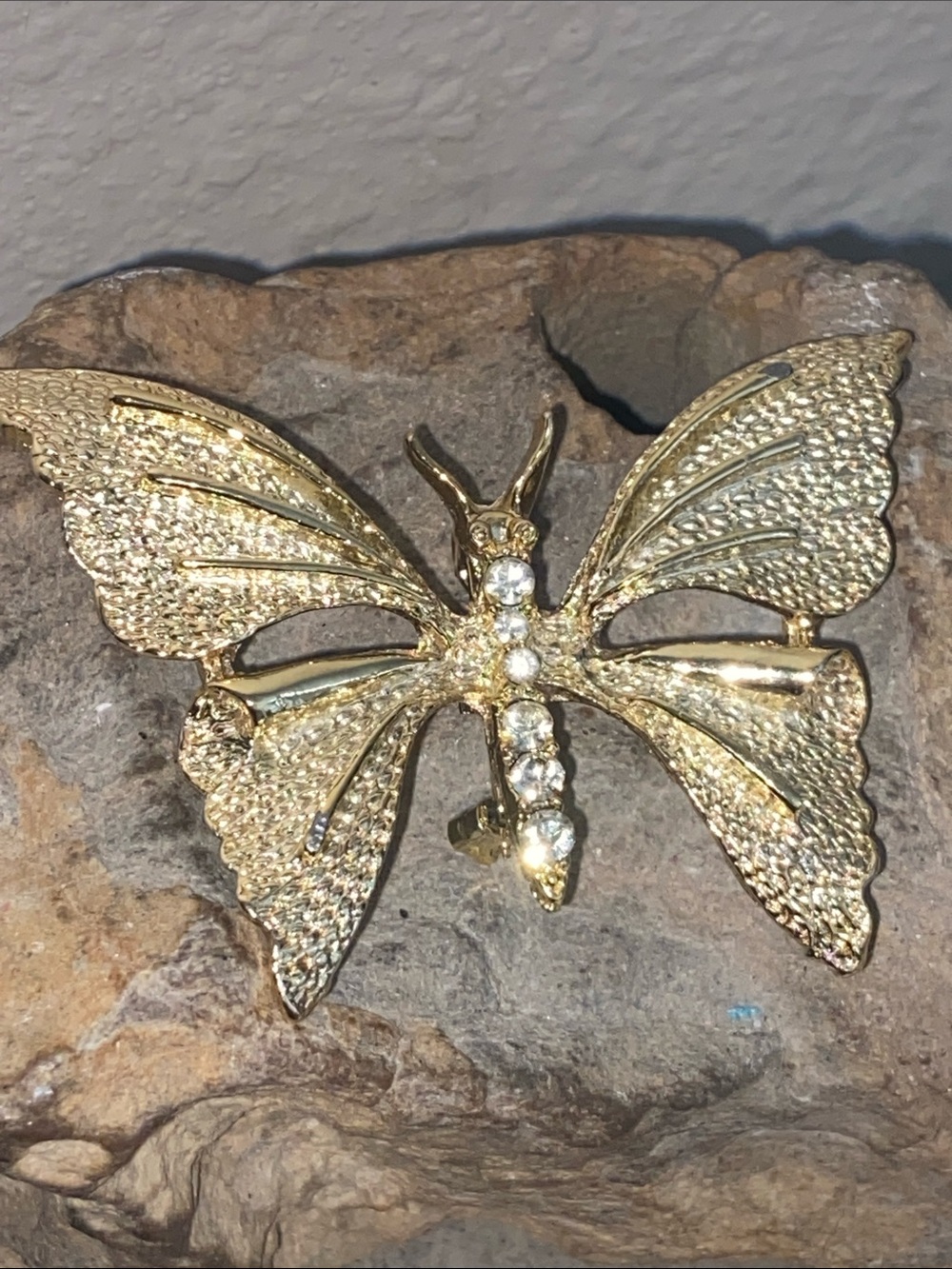 Vintage Gerry’s Gold Tone Rhinestoned Butterfly